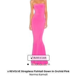 Norma Kamali Strapless Gown in Orchid Pink